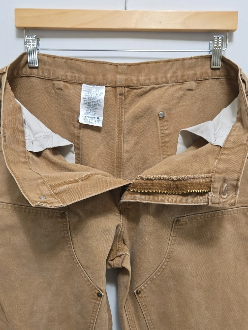 Carhartt B136 Brown Double Knee Duck Work Pants 36x32 Carpenter Dungaree